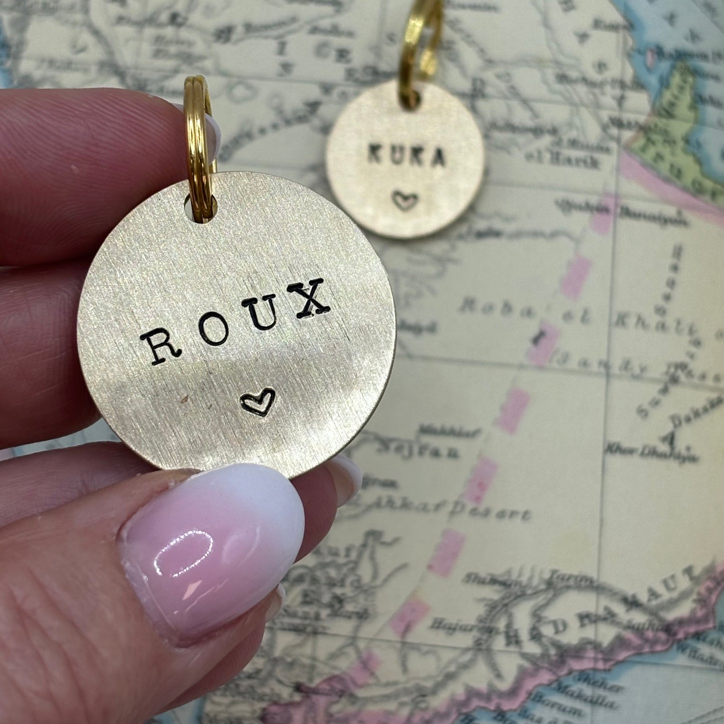 Hand gestempelde dierenpenning goud of zilver GRATIS VERZENDEN