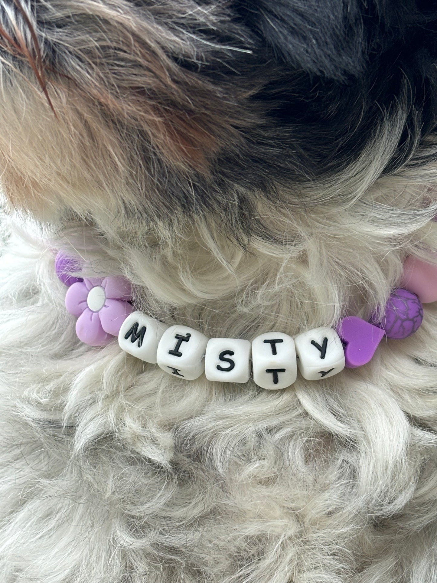 Kralen halsband ketting met naam voor hond of kat