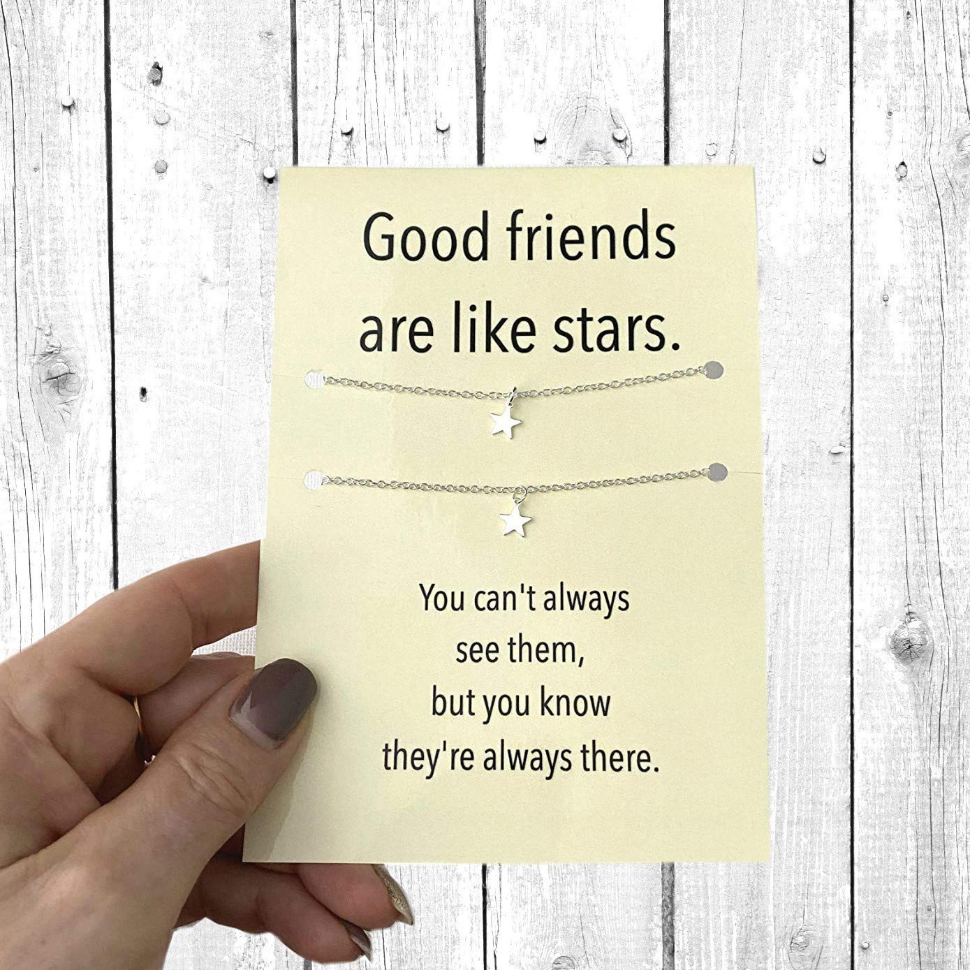 Sterling silver Good friends matching star necklace set