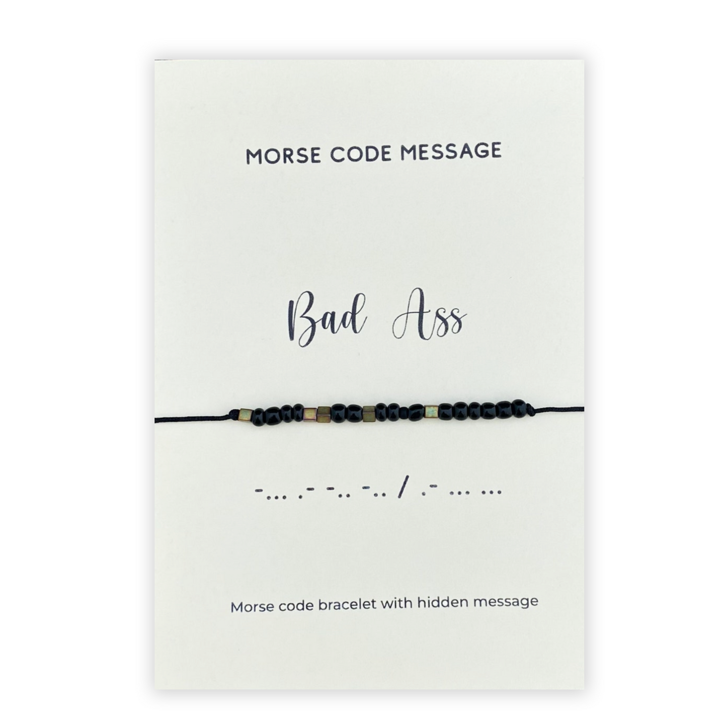 Bad ass morse code beaded bracelet