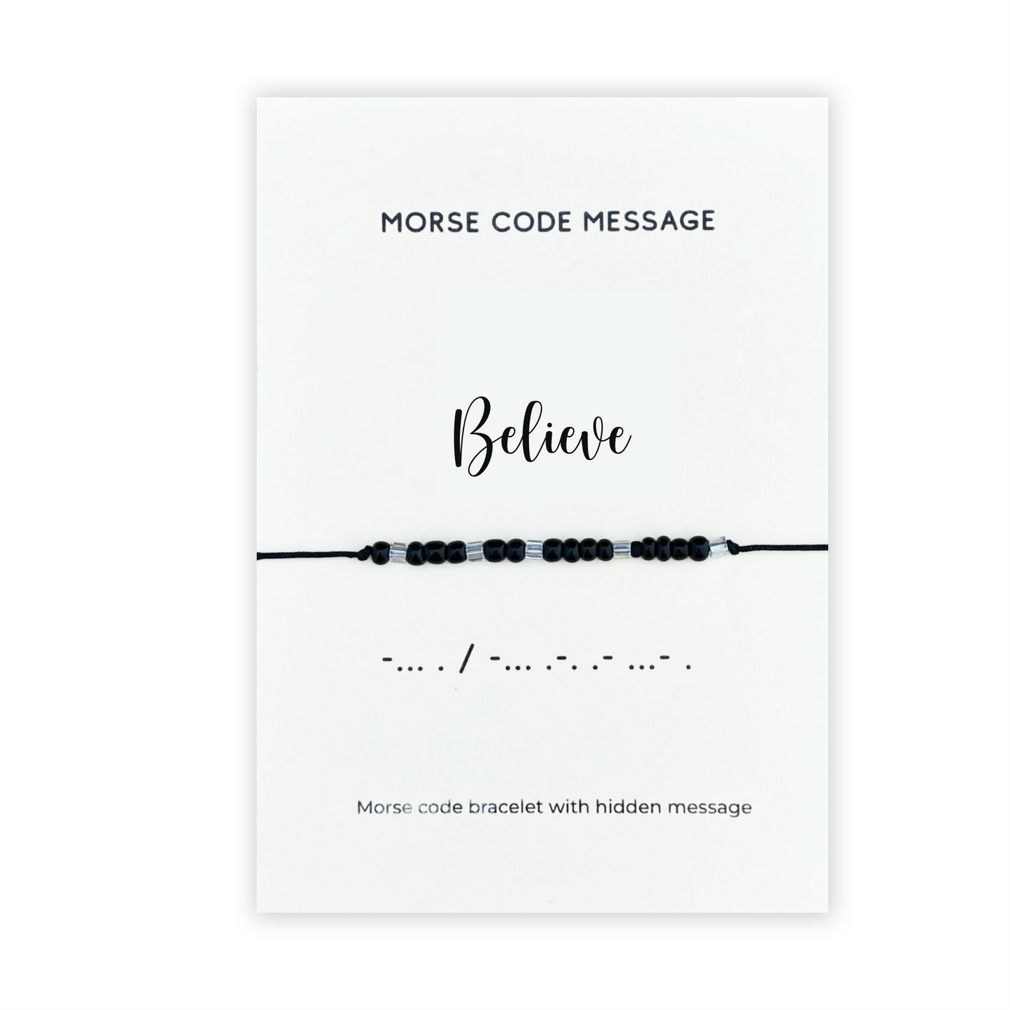 Geloof morsecode kralenarmband