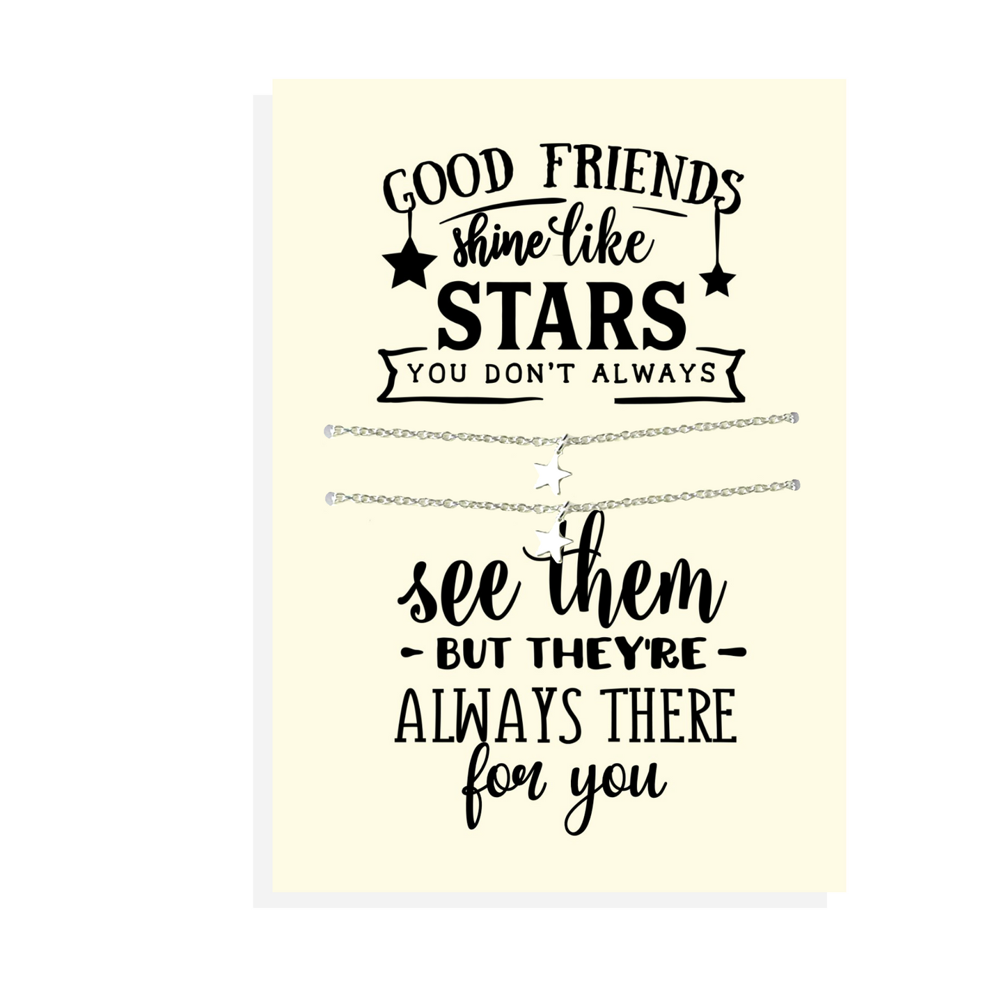 Sterling silver Good friends matching star necklace set