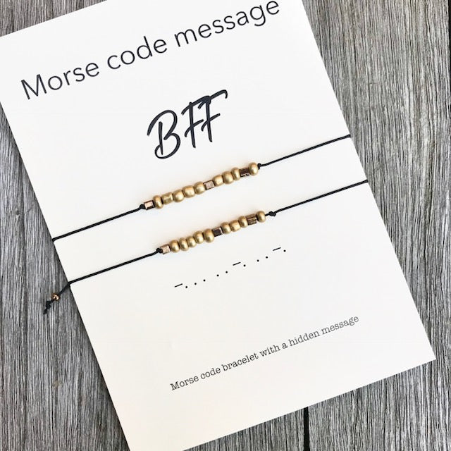 BFF morsecode bracelet set of 2