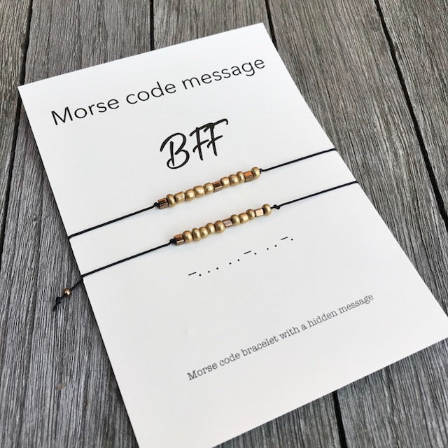 BFF morsecode bracelet set of 2