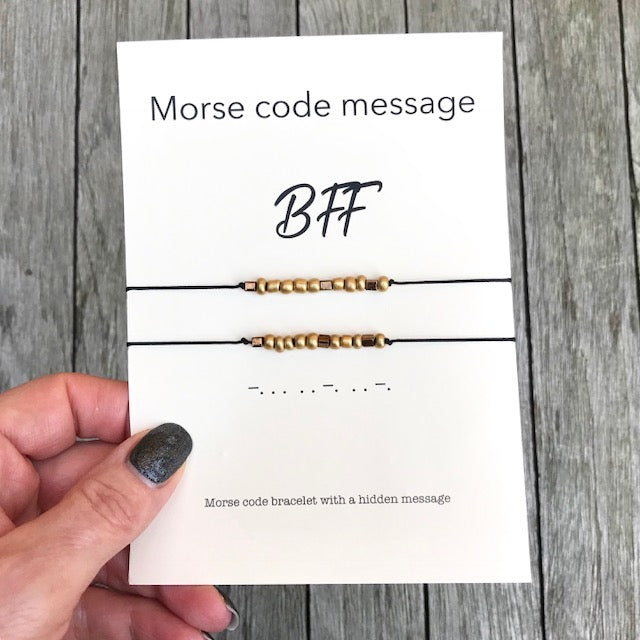 BFF morsecode bracelet set of 2