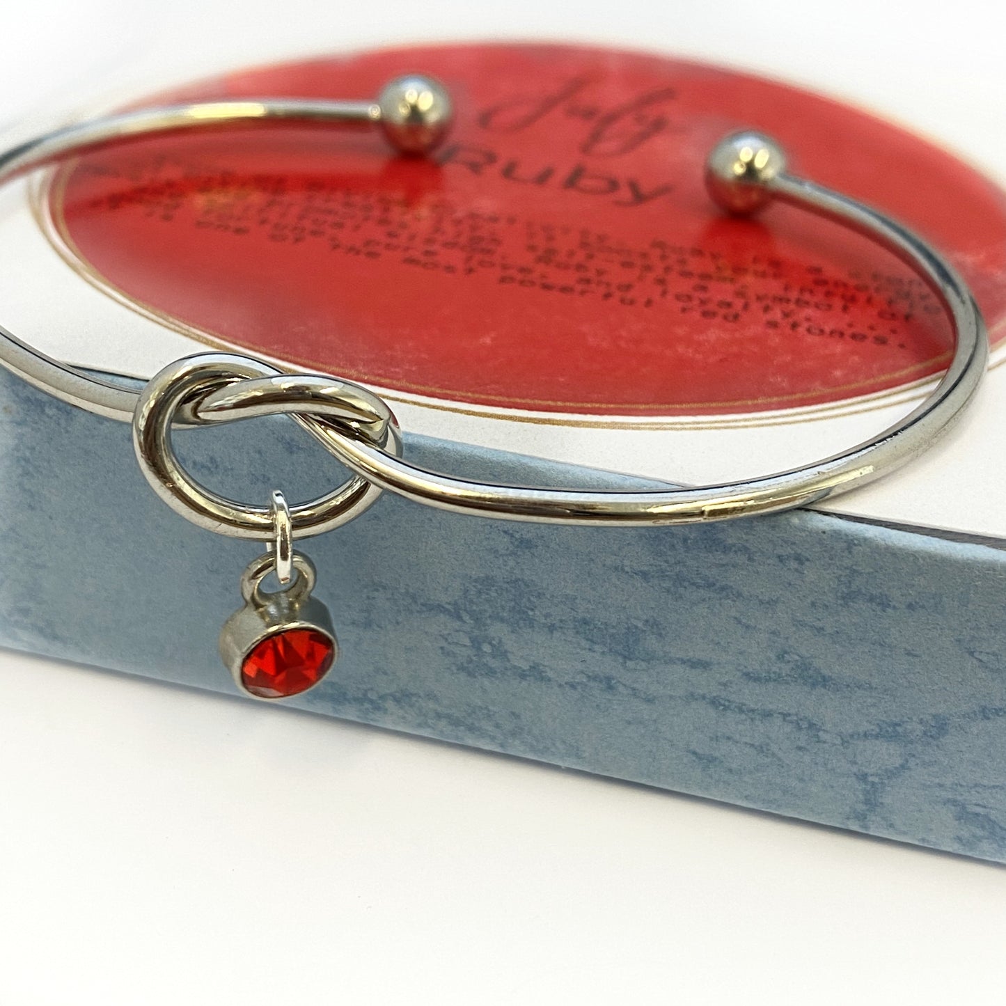 Personalized KNOT Bangle, July Birthstone Bracelet, Tie the Knot Bracelet Gift for Her Birth Stone Jewelry Wedding Bracelet, Custom Bracelet
