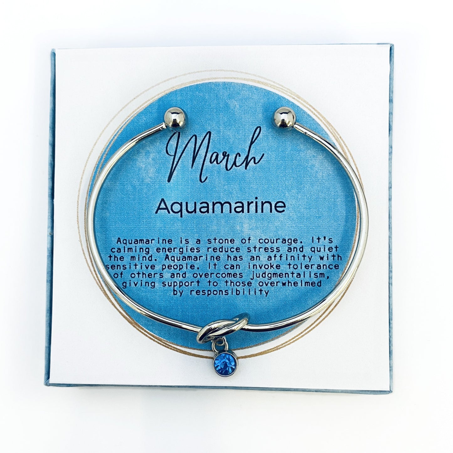 Maart Birthstone Armband, Birthstone bedelarmband Cadeau, Aquamarijn geboortesteen, Maart Verjaardag,