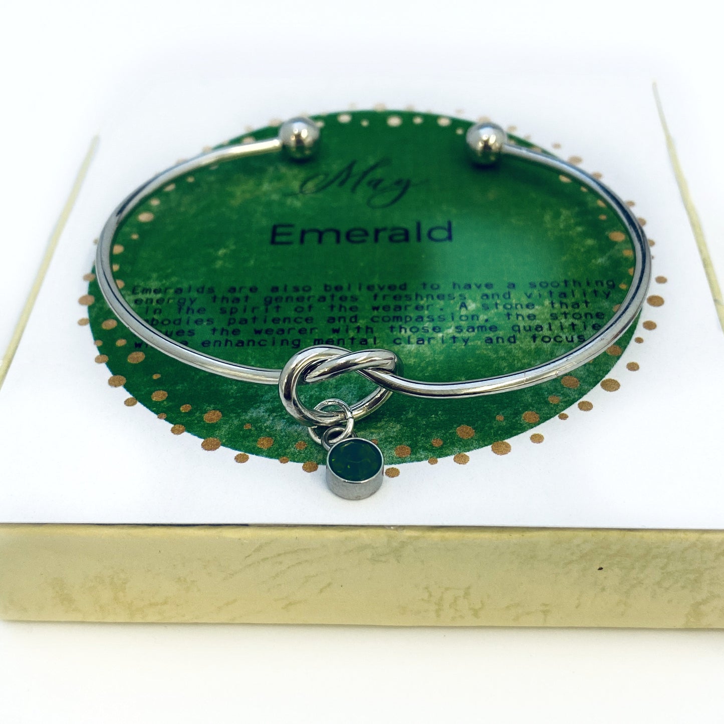 May Emerald Birthstone Bracelet, Personalized Bridesmaid Gift, May Birthday Gift, Emerald birthstone, May Jewelry, May birthstone charm,