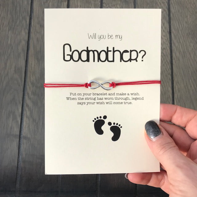 Godmother proposal wish bracelet