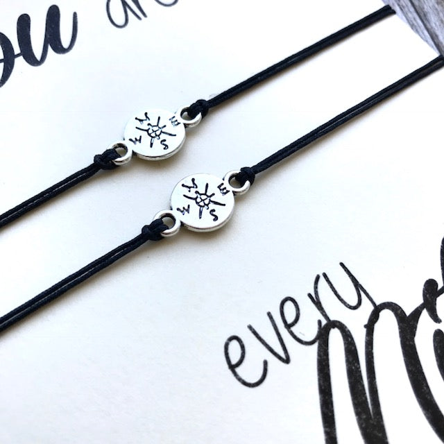 Distance bracelet set of 2