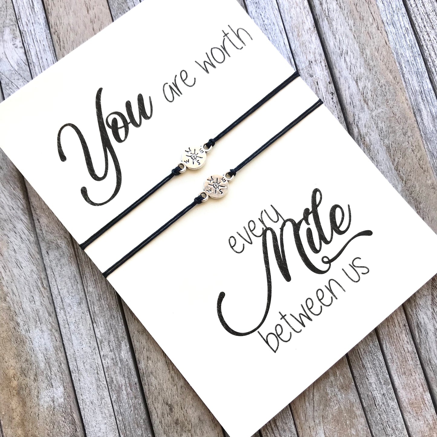 Distance bracelet set of 2