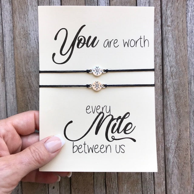 Distance bracelet set of 2