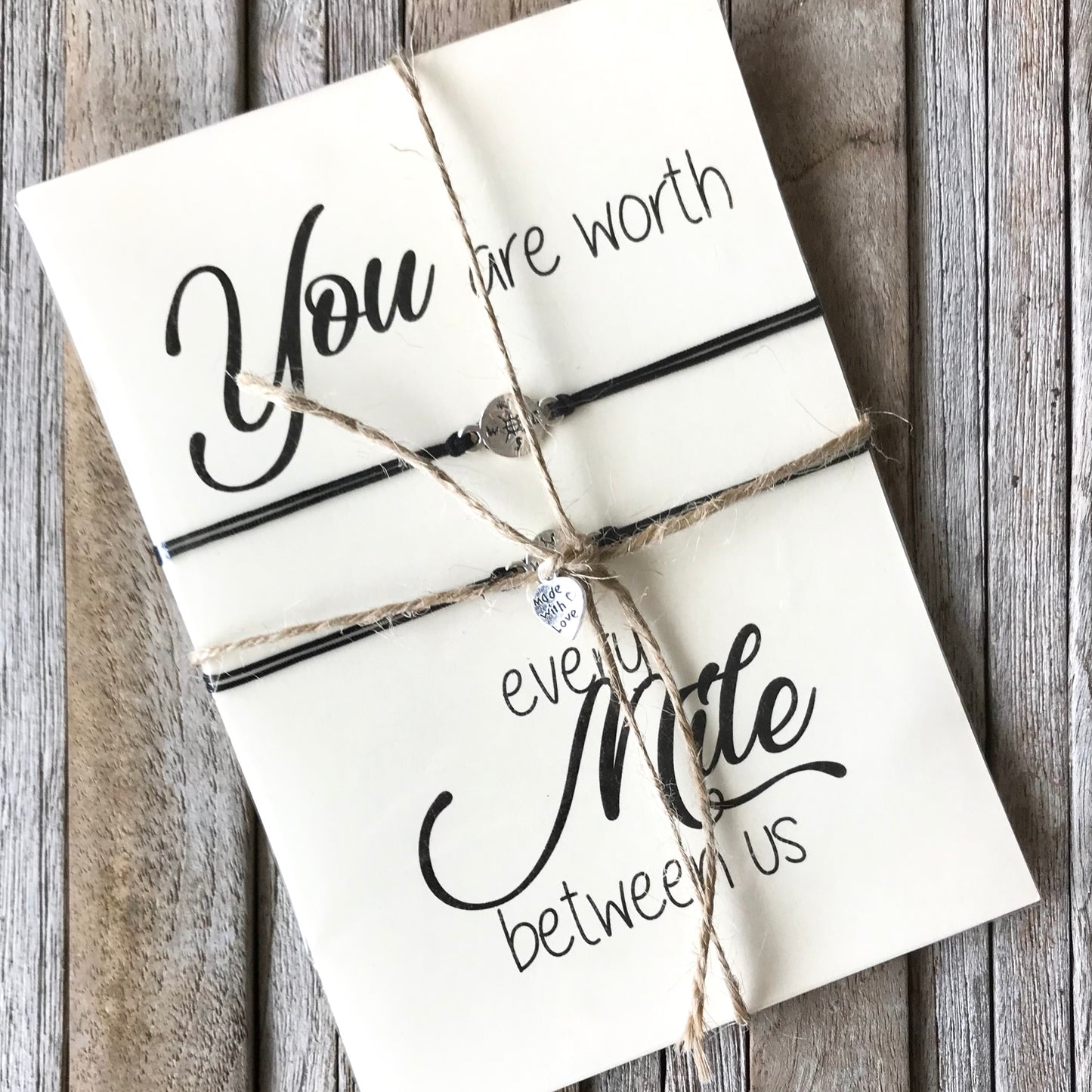 Distance bracelet set of 2