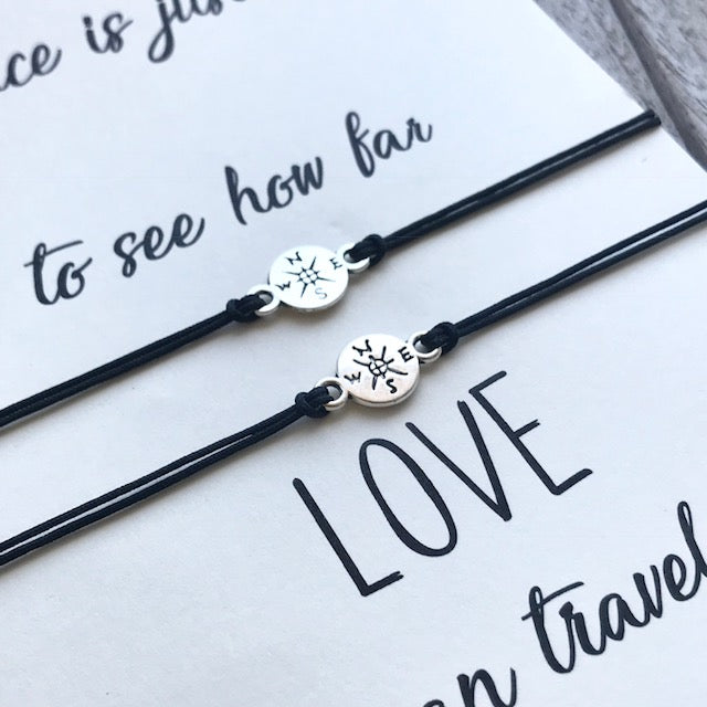 Long distance relationship bracelet set for 2