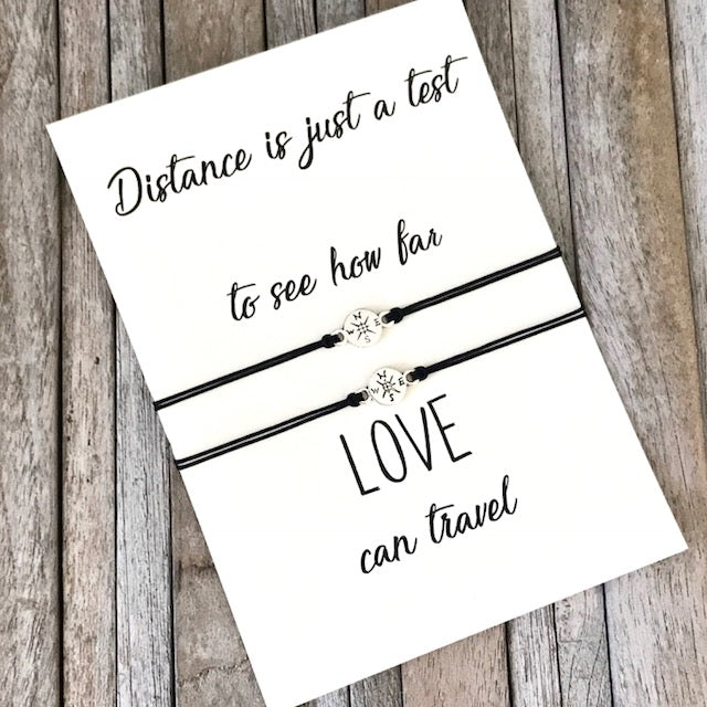 Long distance relationship bracelet set for 2