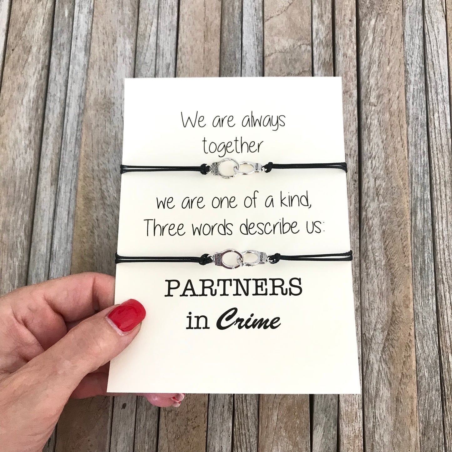 Partners in crime friendship bracelet set