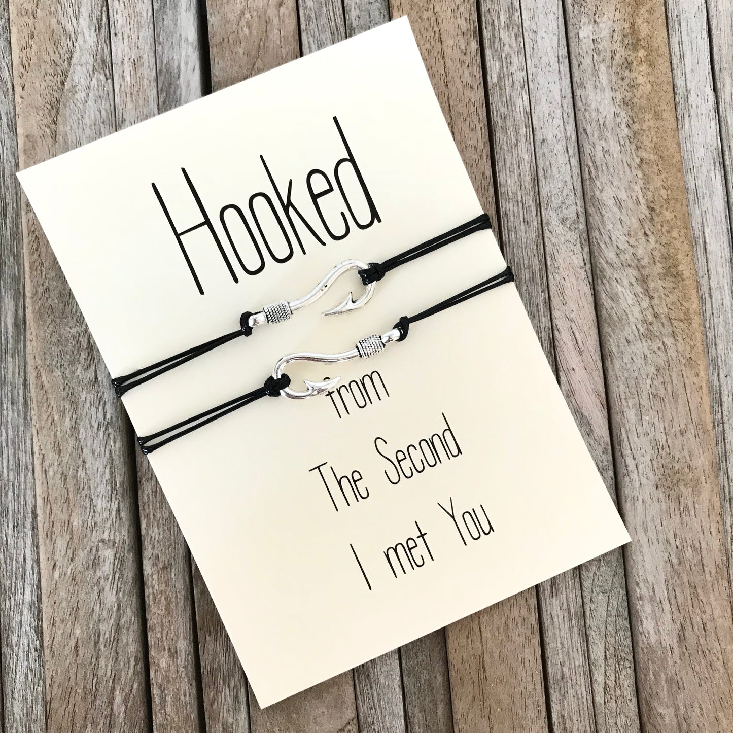 Bijpassende armbanden voor koppels, relatiegeschenken, Hooked on you