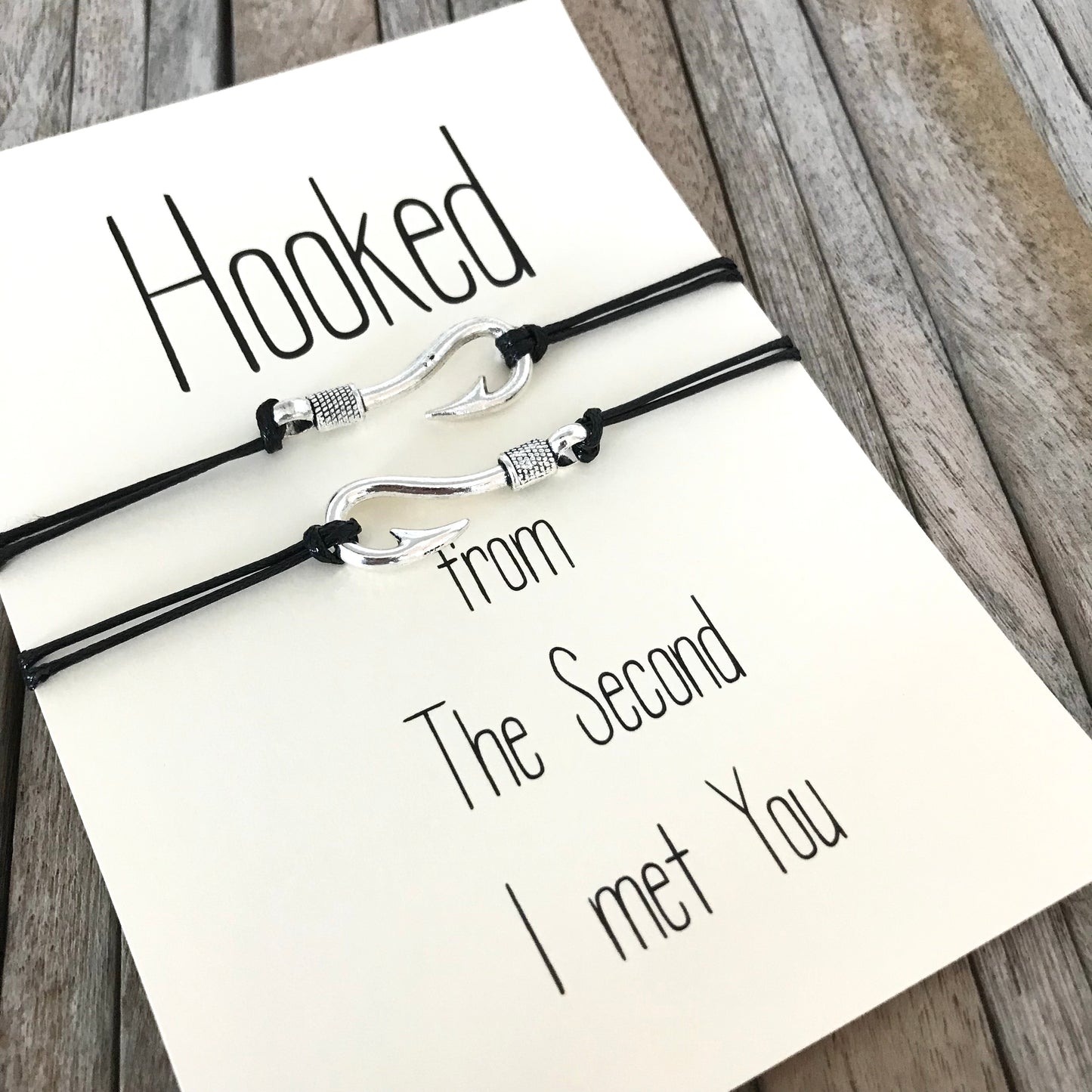 Bijpassende armbanden voor koppels, relatiegeschenken, Hooked on you