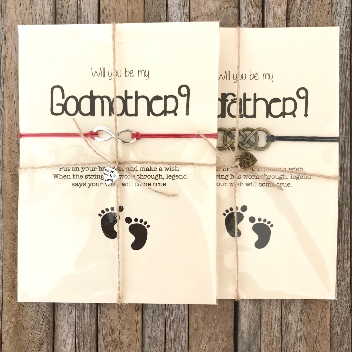 Godmother proposal wish bracelet
