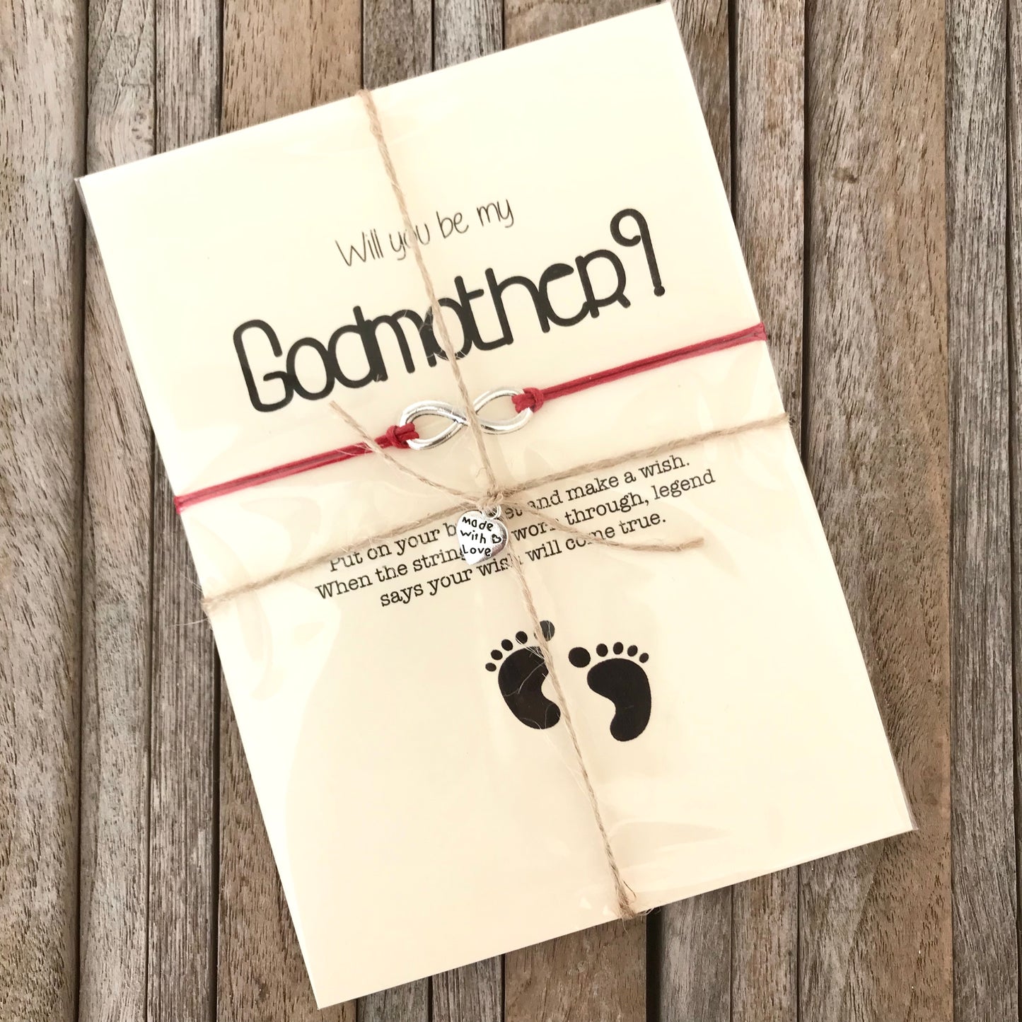 Godmother proposal wish bracelet