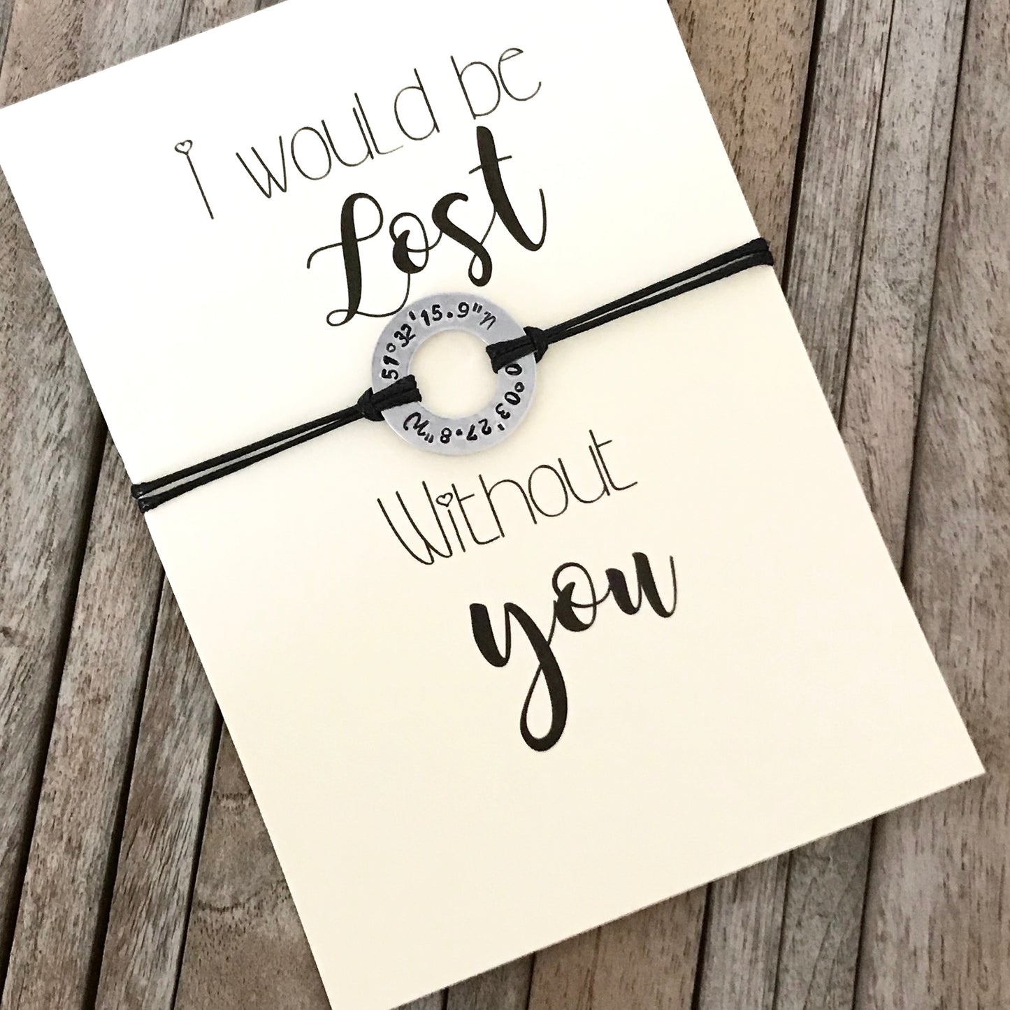 Going away distance coordinates bracelet