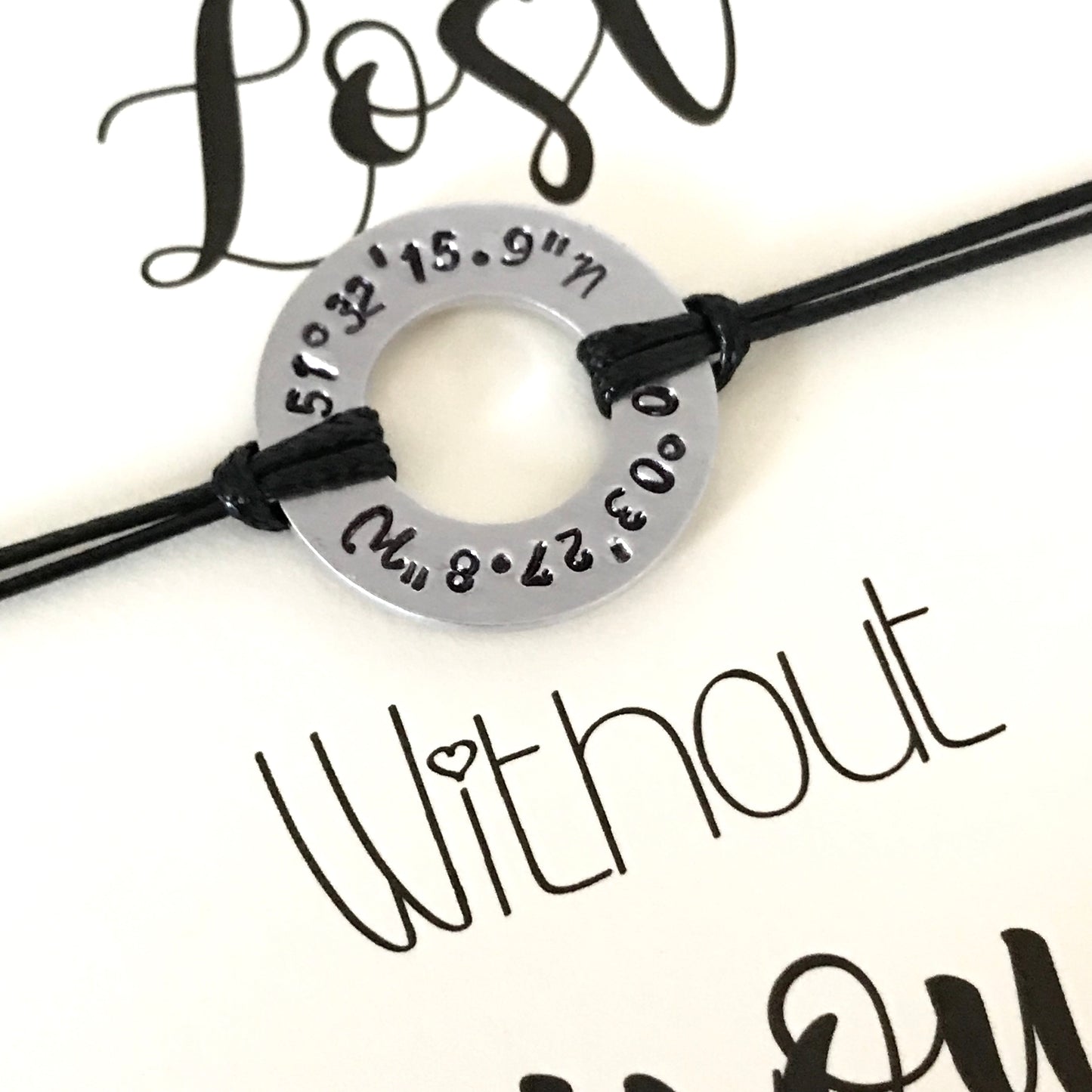 Going away distance coordinates bracelet