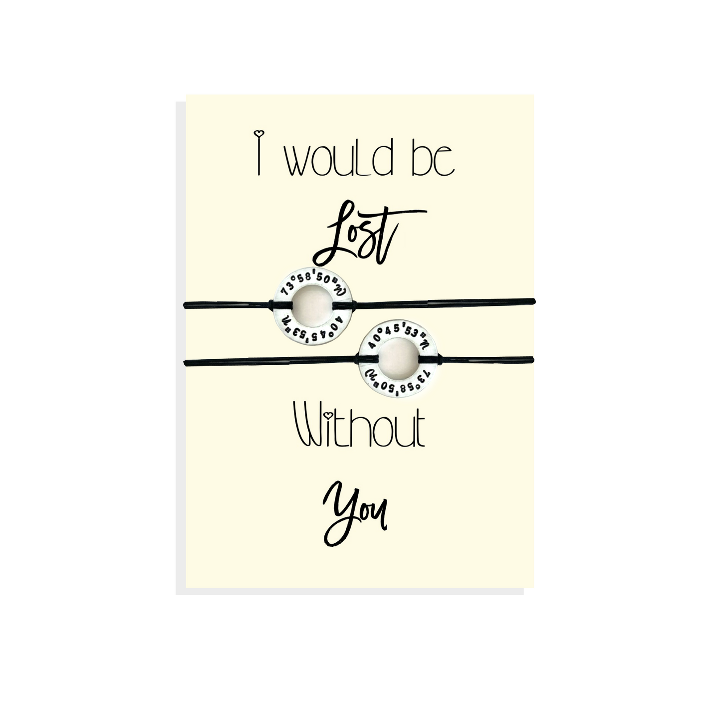 Going away distance coordinates bracelet set of 2