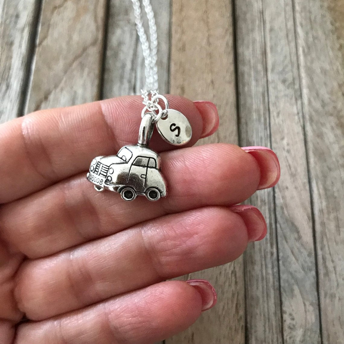 Car necklace with initial charm, Driver license gift, Charm necklace, BFF necklace for best friends