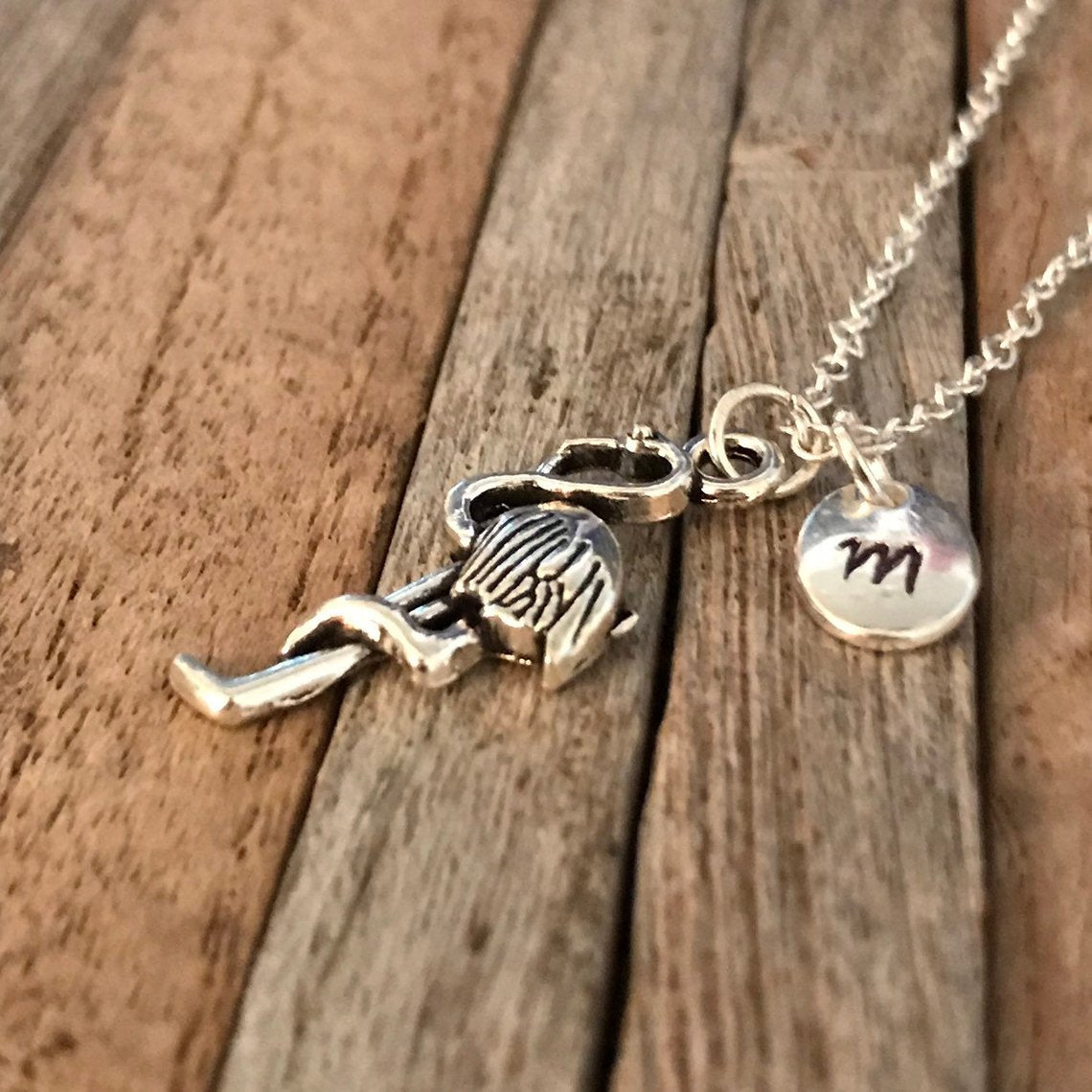 Aangepaste flamingo ketting met initiële charme, cadeau voor tiener, tienerketting