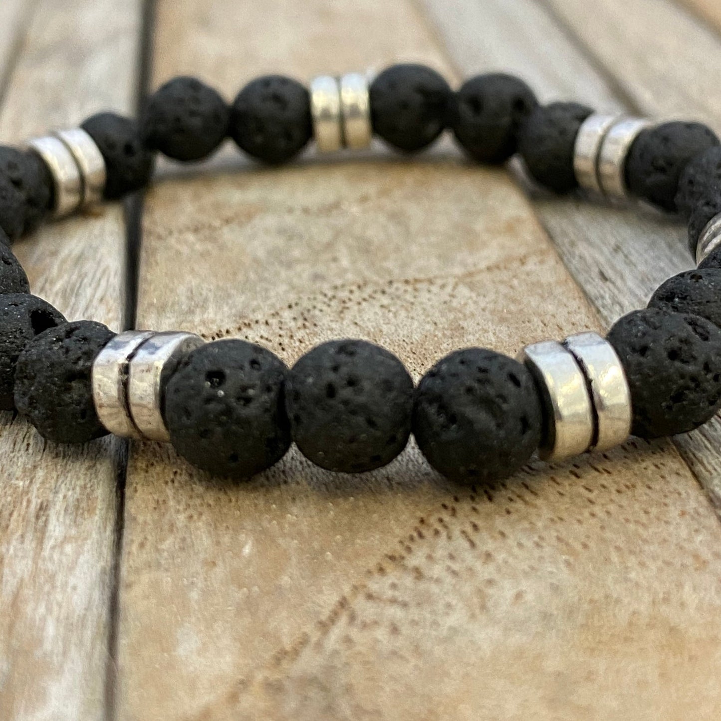 Zwarte lavasteen armband cadeau, herenarmband, damesarmband, zwarte kralenarmband, verjaardagsarmbandcadeau, lavakralenarmband