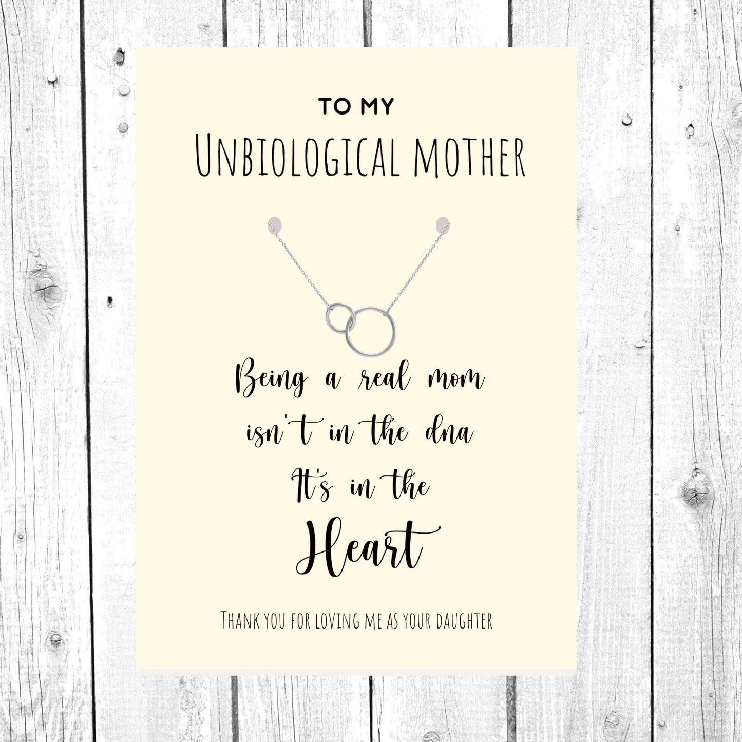 Unbiological Mother Gift, Gift for Step Mom Interlocking circles, Sterling Infinity Necklace, Bonus Mom, Mother Birthday, Mothers day Gift