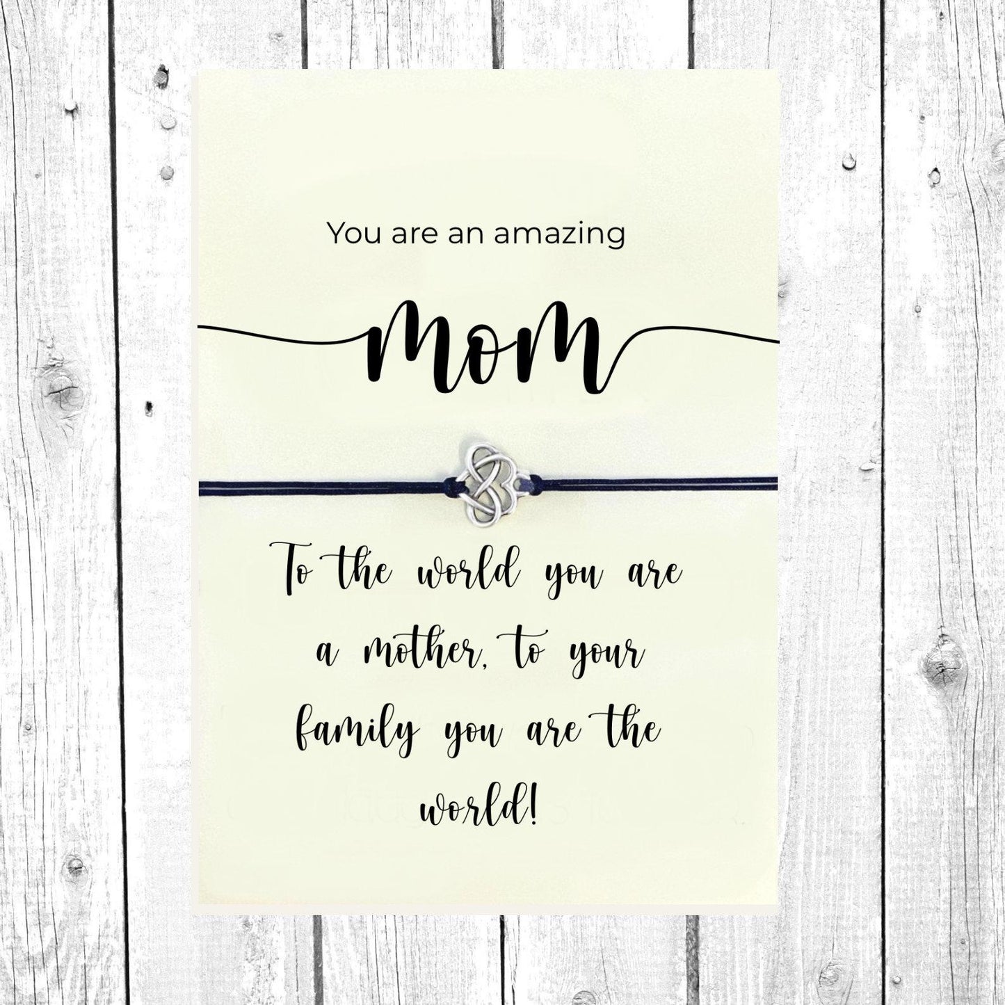 Mom Gift Bracelet, Mothers Day Card, Mother's Day Gift, Mother Daughter, Mother Son, Friendship Bracelet, Mom Jewelry, Gift for Mom