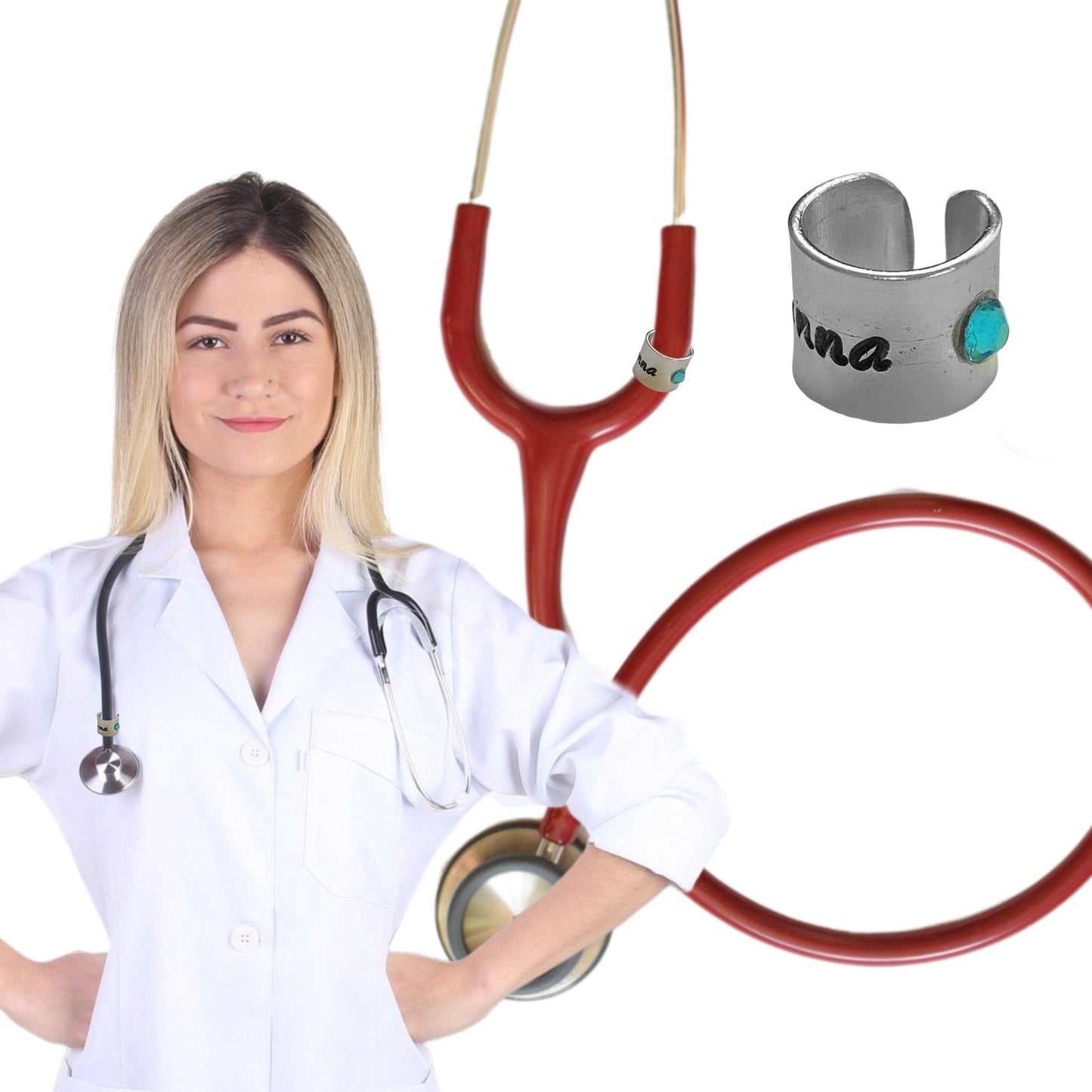 Steth ID tag, Personalized Nurse Gift, Stethoscope Charm, Stethoscope Name tag, gift for Doctor, Medical Student Gift, RN Tag, RN giftt