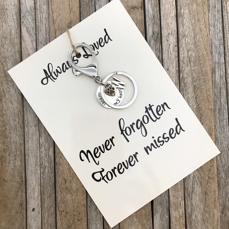 Dog loss memorial key chain