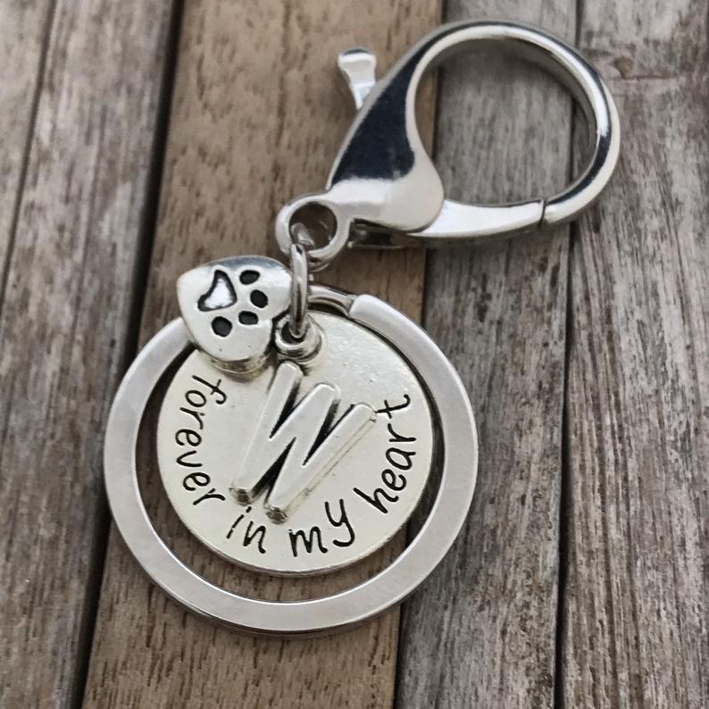 Dog loss memorial key chain