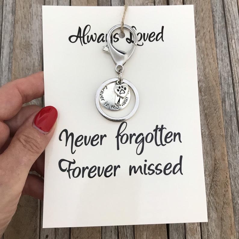 Dog loss memorial key chain
