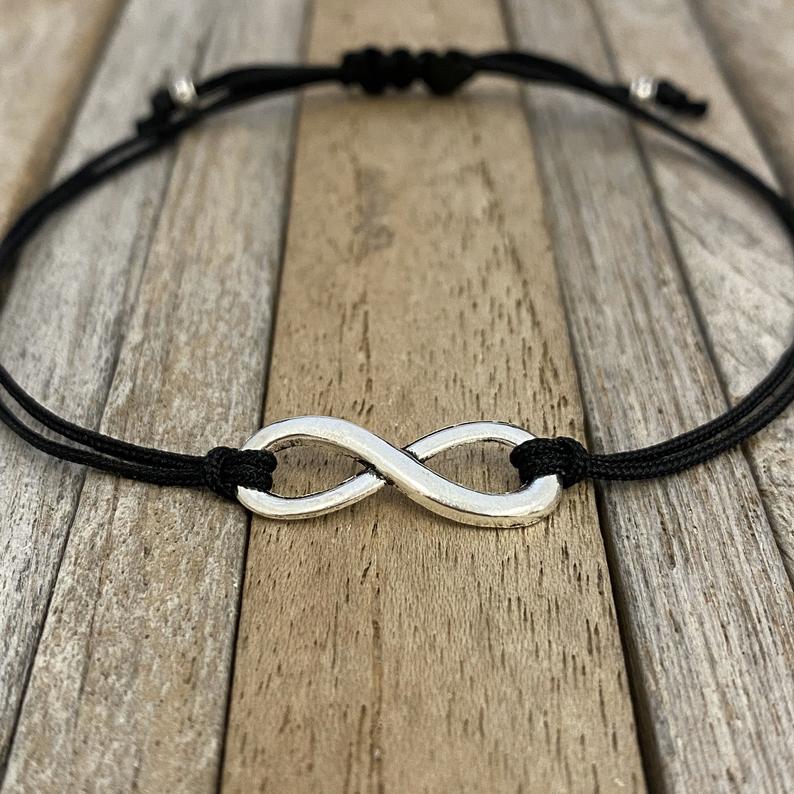 Set van twee Infinity bedelarmbanden geplaatst op Bonus Mom en Bonus Daughter Card, Pleegmoeder, Pleegdochter, Stiefmoeder, Stiefdochter, Moederdagcadeau, Bijpassende armbanden