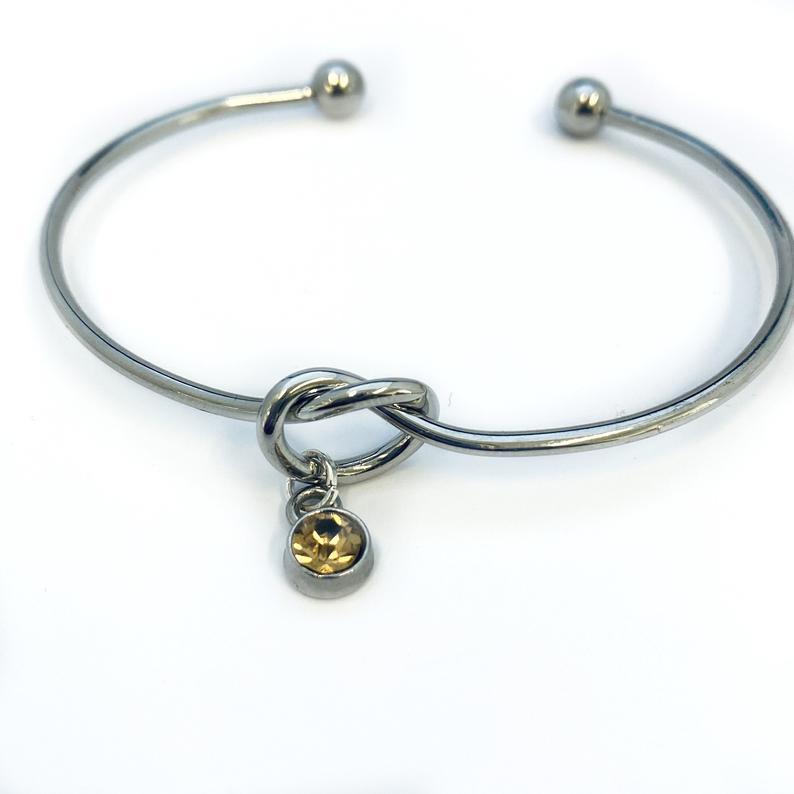 Topaz Bracelet, November birthstone bracelet, Knot Bracelet, Mother Bracelet, Grandma Gift, Bridesmaid Bracelet, BFF gift, Sister Gift