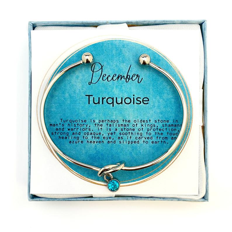 Turquoise Bracelet, December birthstone bracelet, Knot Bracelet, Mother Bracelet, Grandma Gift, December Birthday, BFF gift, Sister Gift