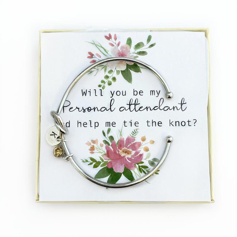 Bridal Party Gifts, Personalized Personal attendant Gift, Personal attendant Proposal Gift, Knot Bracelet, Ask Personal Attendant