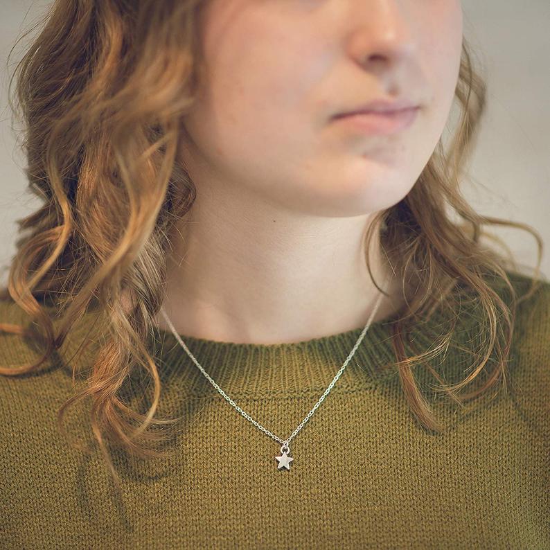 Sterling silver Good friends matching star necklace set