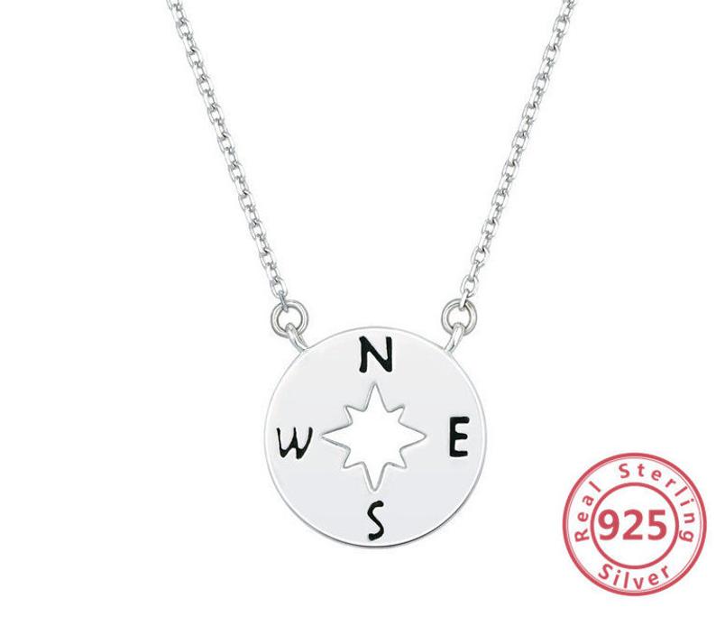 Silver Compass Necklace, Confirmation Necklace: 21st Birthday Gift Necklace: Birthday Gift, Jewelry Gift For Her, Sterling Silver Compass Necklace, 21 birthday card, Compass Gift