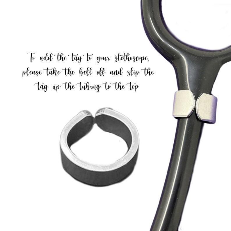 Steth ID tag, Personalized Nurse Gift, Stethoscope Charm, Stethoscope Name tag, gift for Doctor, Medical Student Gift, RN Tag, RN giftt