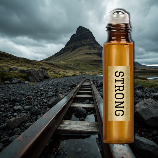 STRONG Strength evoking alcohol free perfume oil handcrafted Unisex Fragrance notes of black pepper, Saffron, Vanilla, Dark Rum & Cedar wood