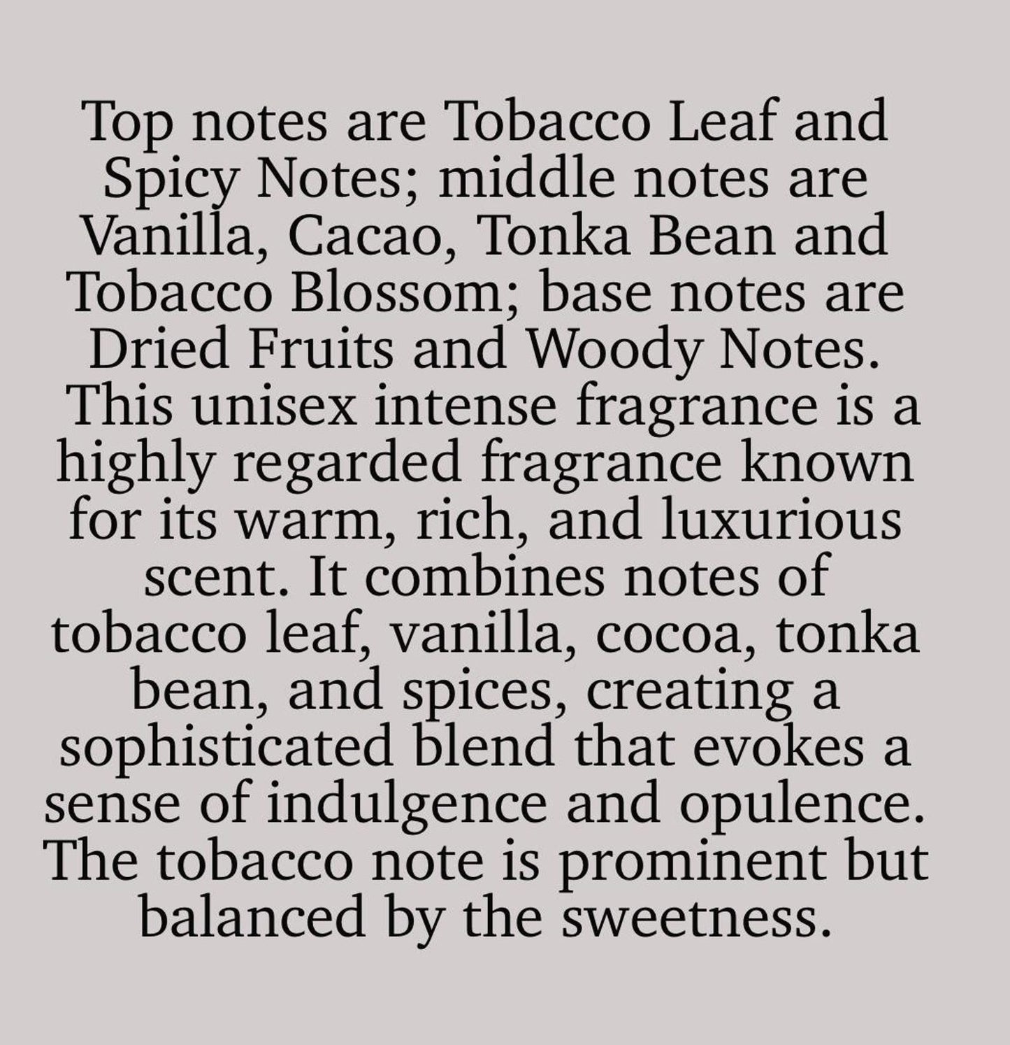 Chamberlight Vanilla Tobacco Perfume: Smoky Unisex Fragrance