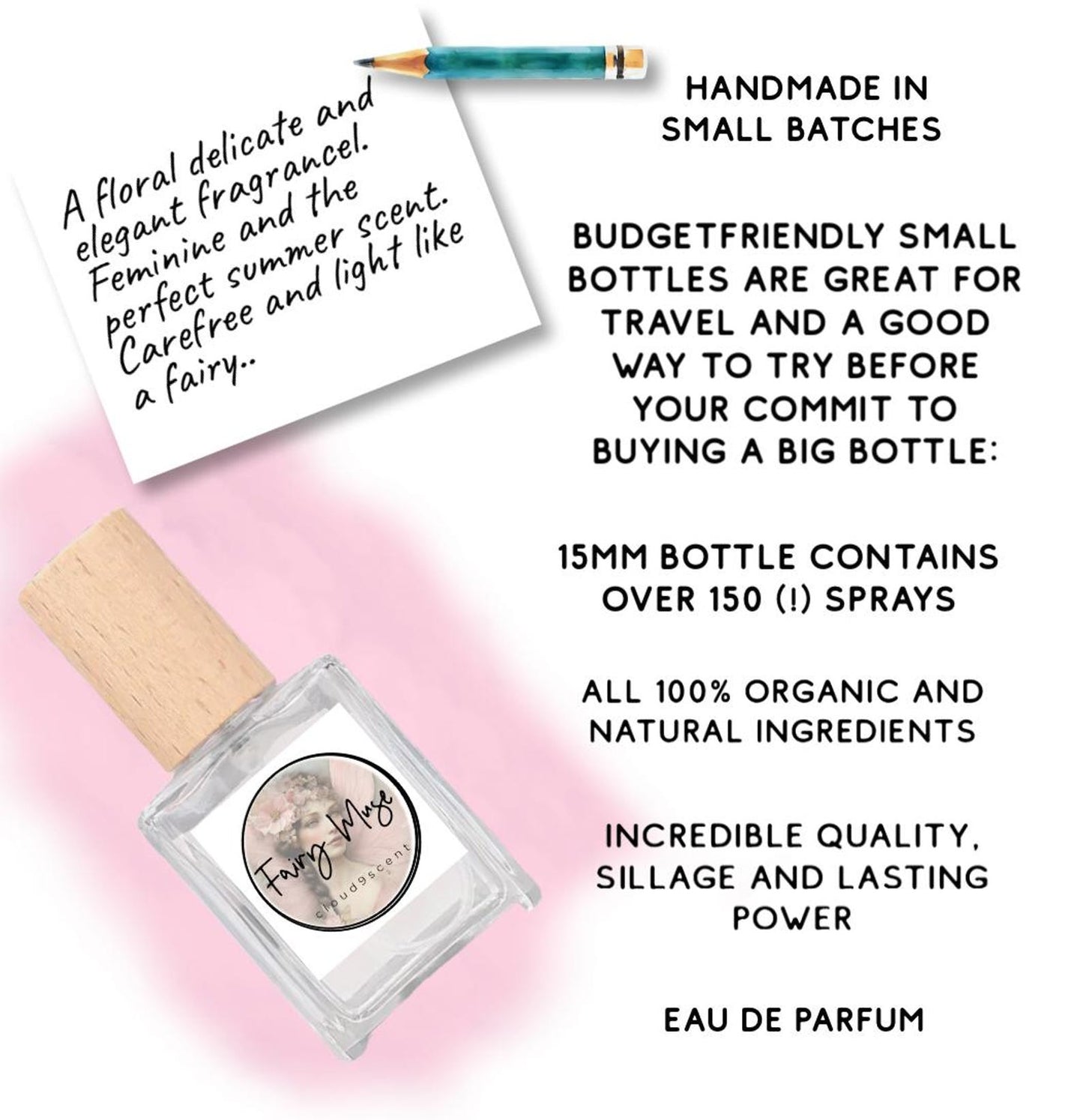 Fairy Muse Perfume: Pear, Vanilla & Jasmine Floral Fragrance