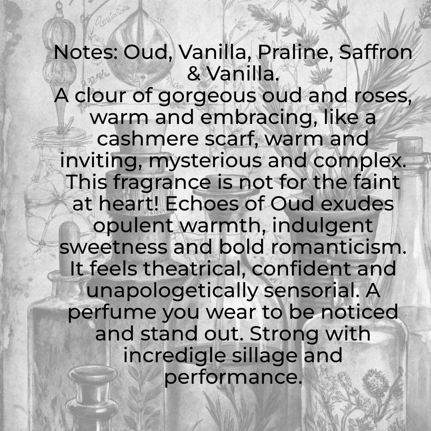 Echo's of Oud oil, Perfume oil, Handmade Oud Perfume: Rose, Vanilla & Spiced Saffron - Unisex Niche Fragrance
