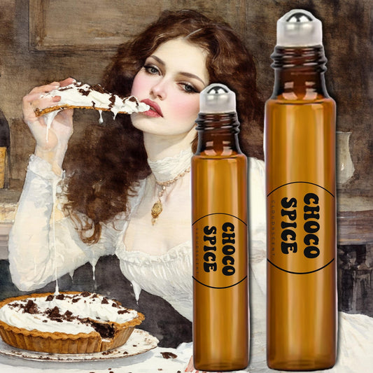 Chocolate Roll On Perfume Oil, Choco Cacao Cinnamon Vanilla Perfume Gourmand Sweet Fragrance sample hand crafted scents Fall Winter perfume