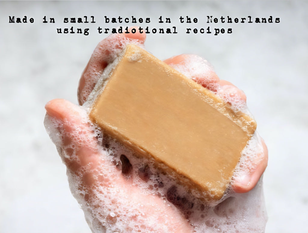Set van 4 Plasticvrij Beef Tallow Rundervet zeep voor mannen Turmeric, Sand, Cement en Brick 2