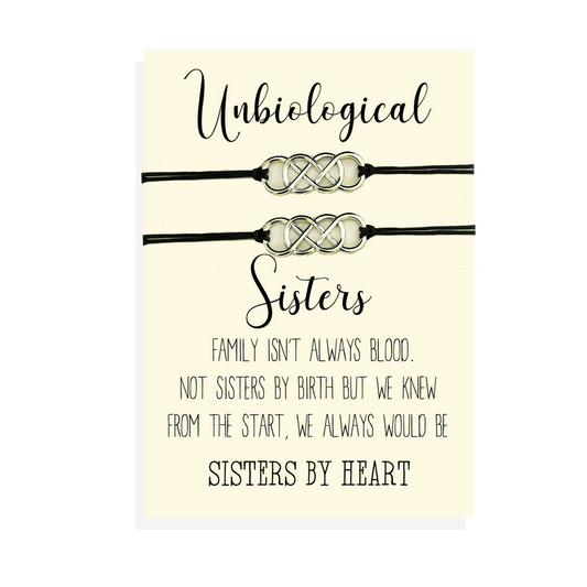 Unbiological sister infinity bracelet set